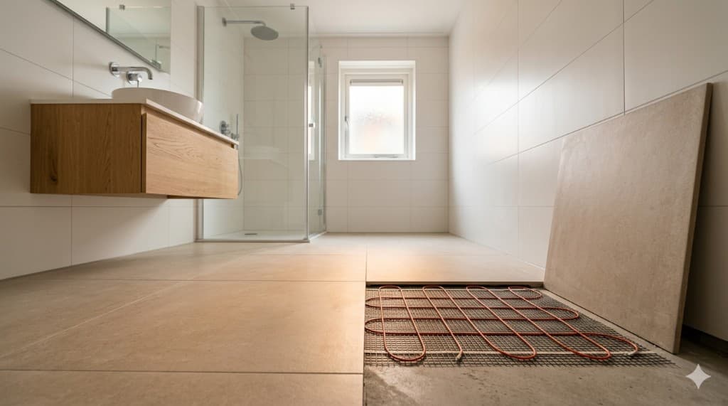 Infrarood vloerverwarming badkamer