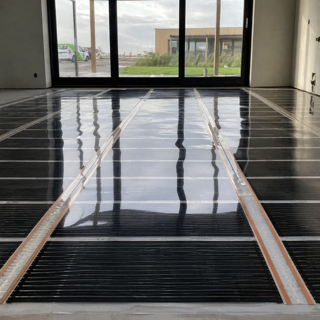 Infrarood vloerverwarming installatie uitbouw